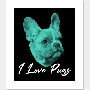 I love pugs Posters and Art